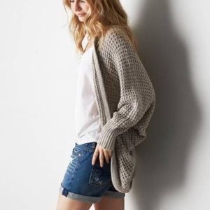 American Eagle cocoon sweater cardigan in tan